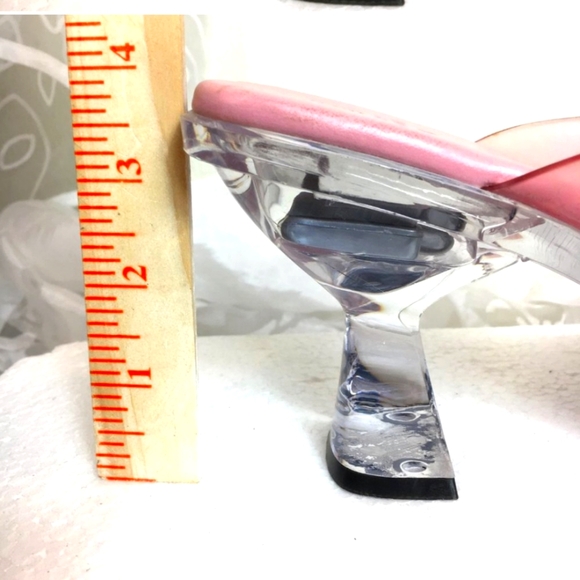 ACRYLIC FLARE HEELS. PINK Y2K BARBIE STYLE. They light up! SZ 9 - Picture 7 of 7